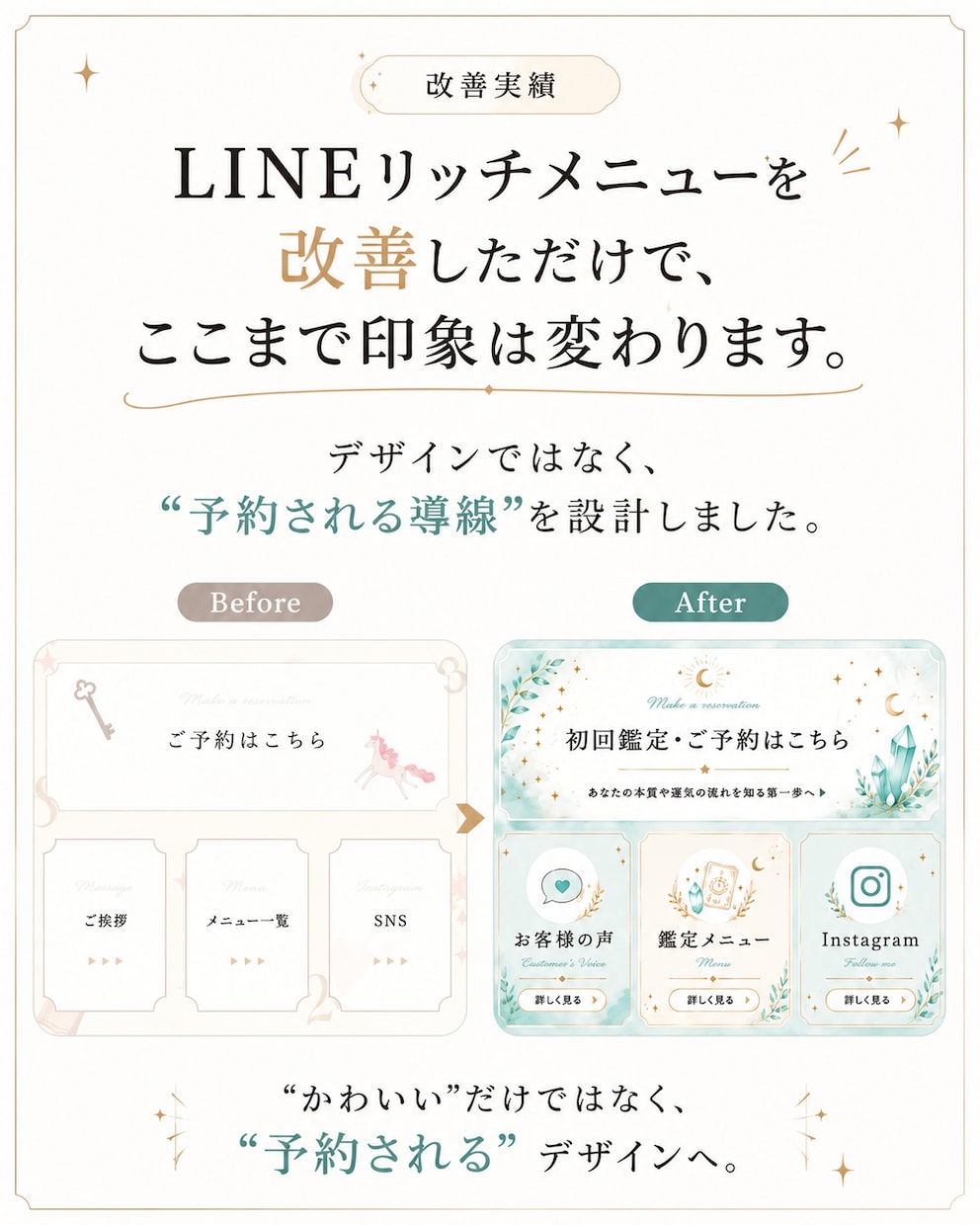 予約につながるLINEリッチメニュー作成します “なんとなく配置”を卒業しませんか？ イメージ2