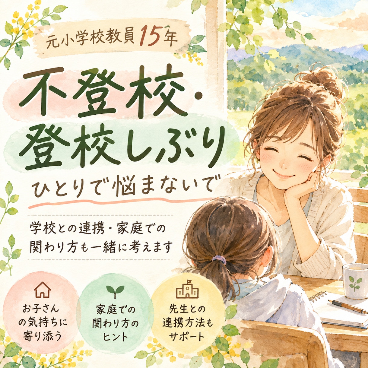 元小学校教員が不登校・登校しぶりの相談に乗ります 学校との連携や家庭での関わり方も一緒に考えます イメージ1