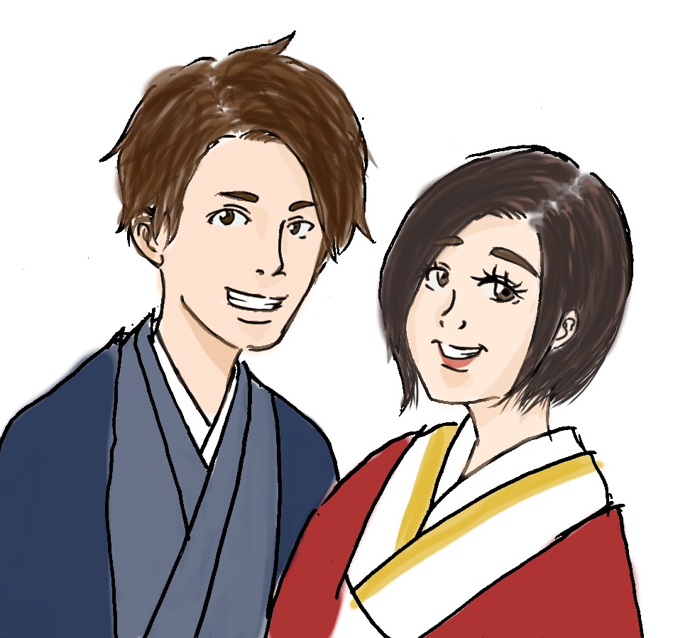 ほのぼの似顔絵イラスト描きます 手書きお名前、ミニメッセージ書き入れできます。 イメージ5
