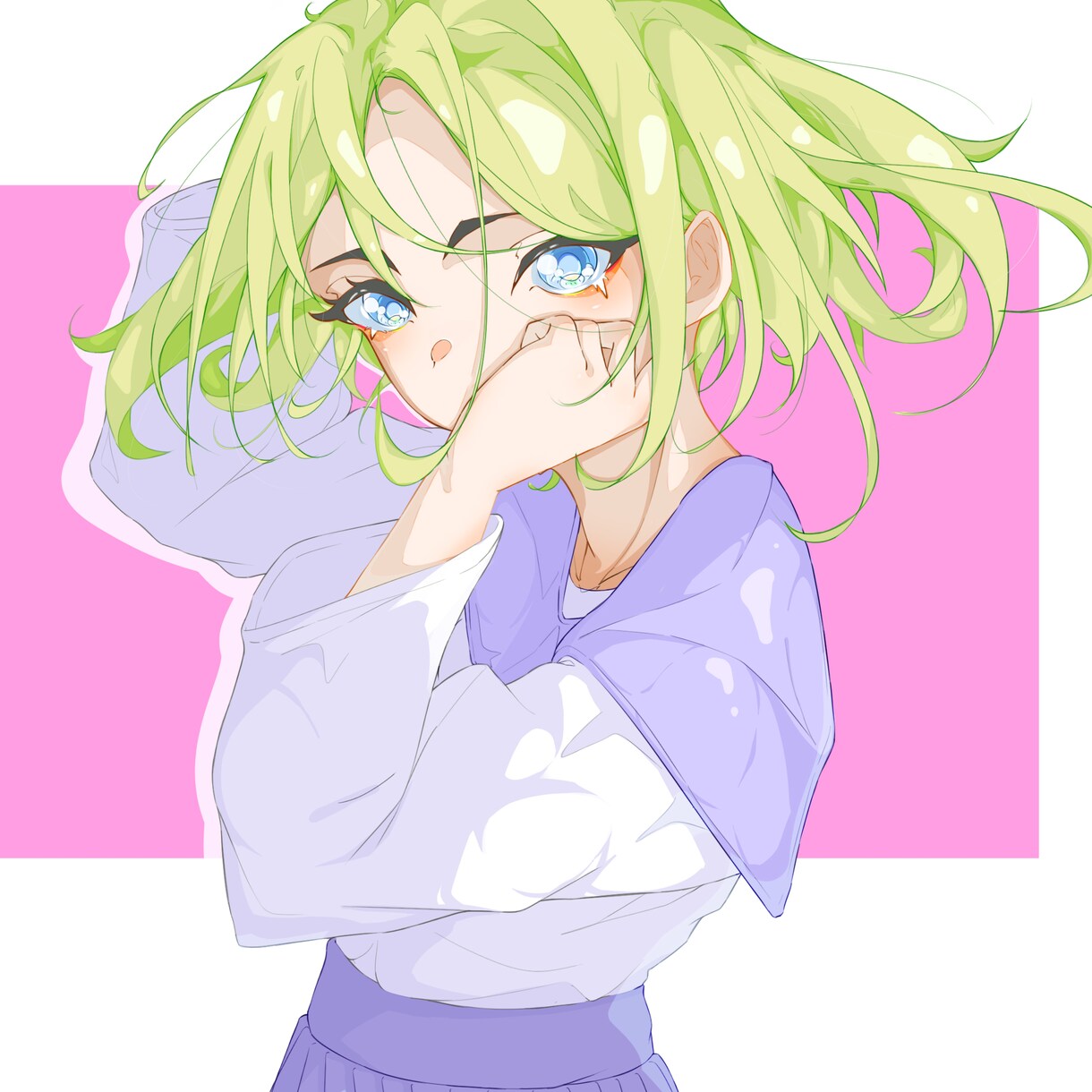 Vtuber向け！配信画面・サムネイルを作成します 透き通るように可愛い女の子、とシンプルな背景が魅力 イメージ1