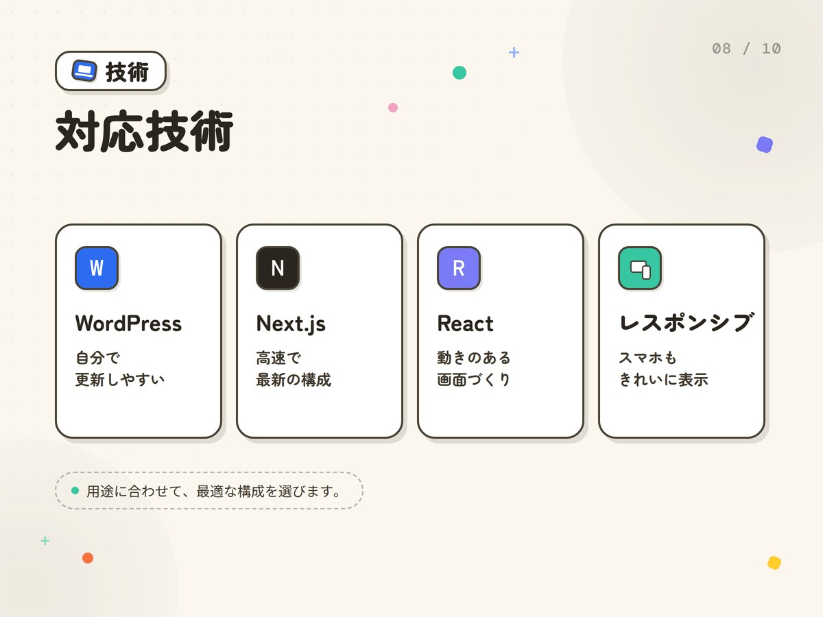 デザインから公開までホームページ制作します 制作会社の品質を、フリーランスの価格で。一人で一貫対応 イメージ8