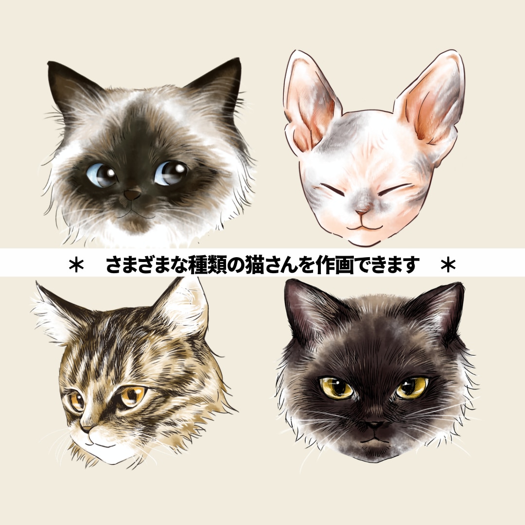 高クオリティ！可愛いドアップ猫アイコン描きます 個人で楽しむうちの子グッズ化OK／イラスト／動物／ペット イメージ9
