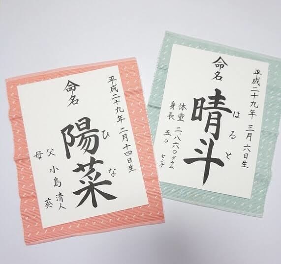 オーダーメイド命名書制作します 世界にひとつの命名書【色紙サイズ】 イメージ1