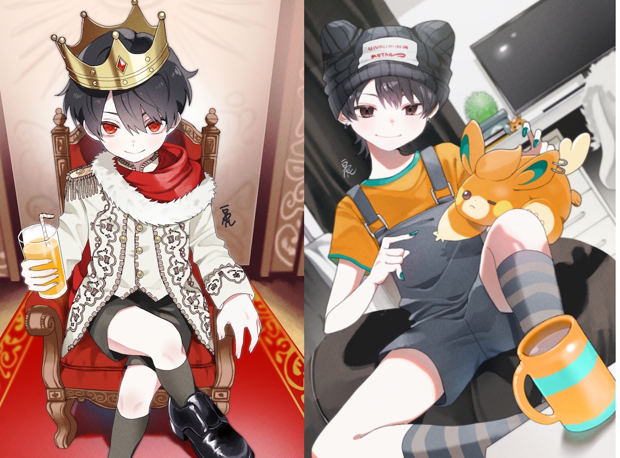 可愛い少年少女の立ち絵一枚絵描きます 鮮やかで日常的な絵が得意です！キャラデザも可！ イメージ3