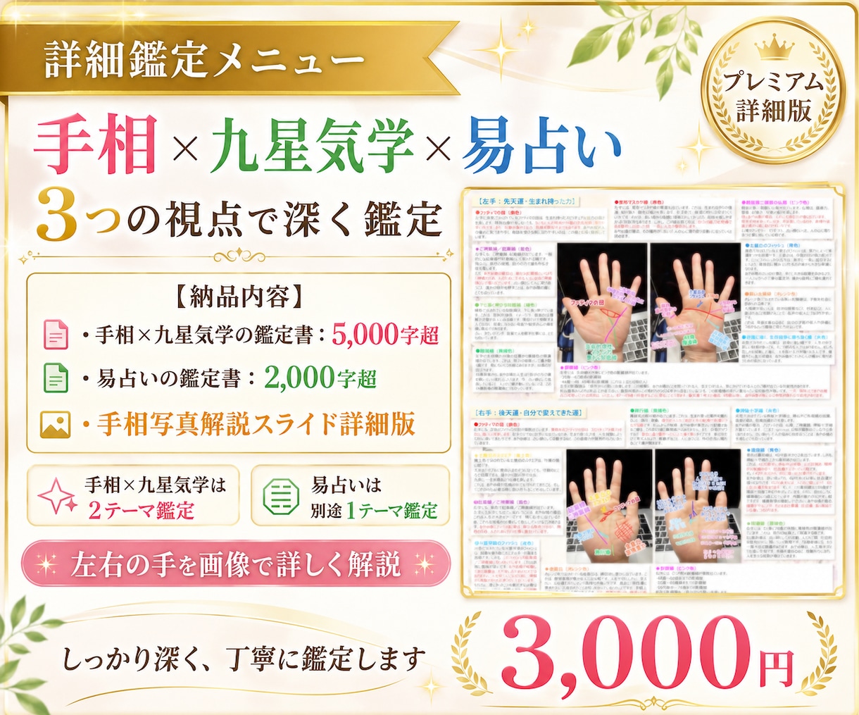 鑑定歴29年！手相×九星気学×易で深く鑑定します 手相写真解説、5000字超の鑑定書に別途、易占いの鑑定書付き イメージ6