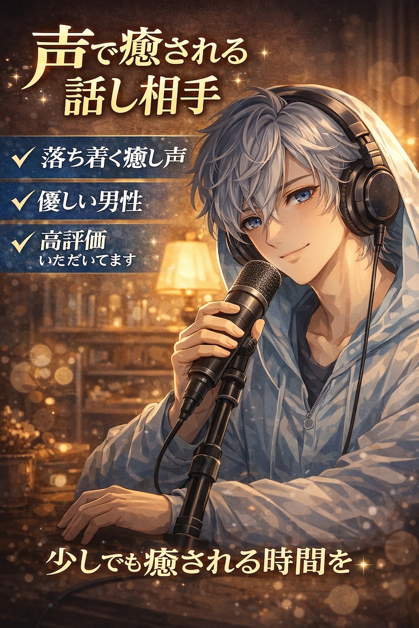 思わず落ち着く声に癒されたい夜お聞きします 落ち着いた男性の声で少し安心したい方へゆっくりお聞きします イメージ1