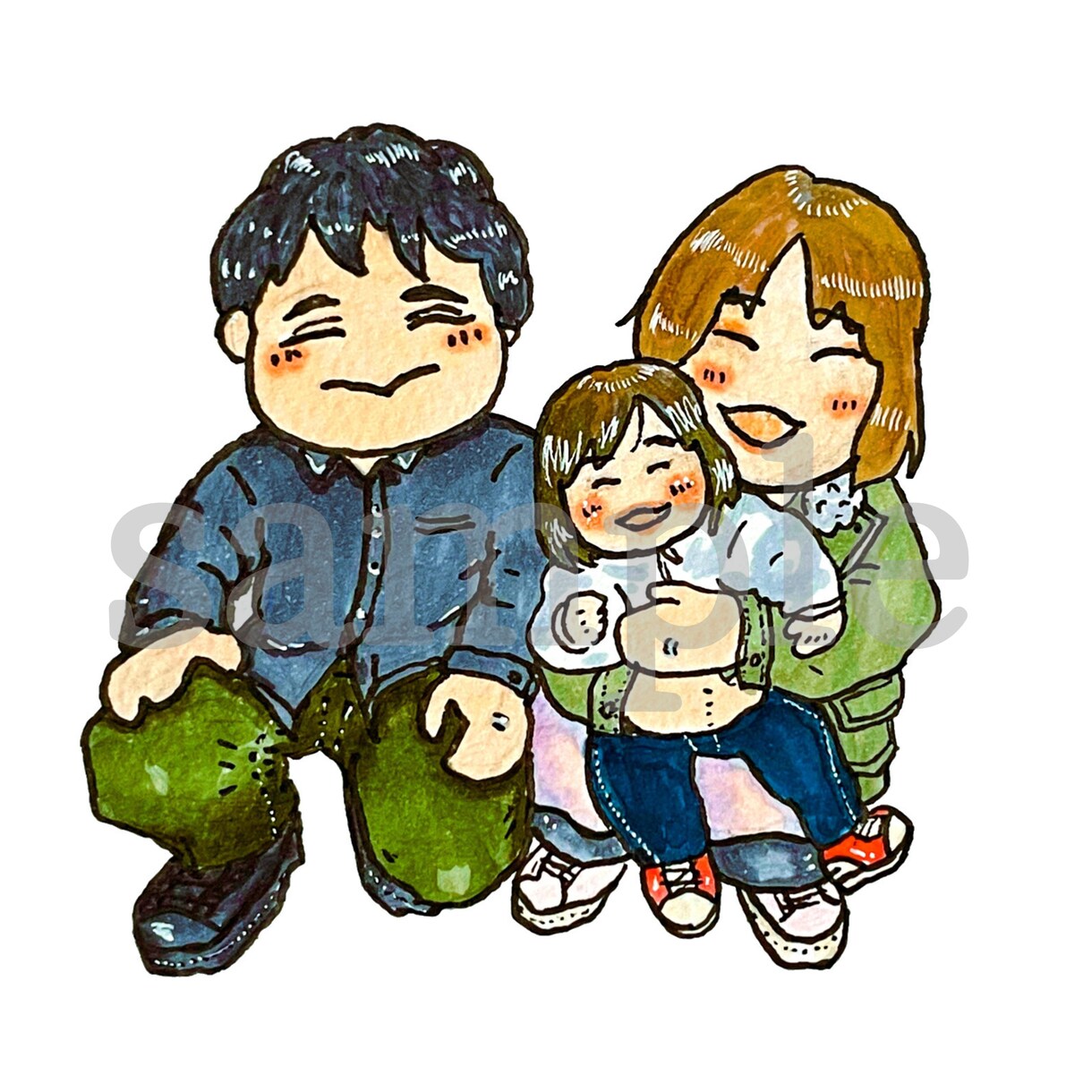 手描き似顔絵イラストうけたまわります 記念の絵や贈り物としてなど、手描きイラストを作成いたします。 イメージ3