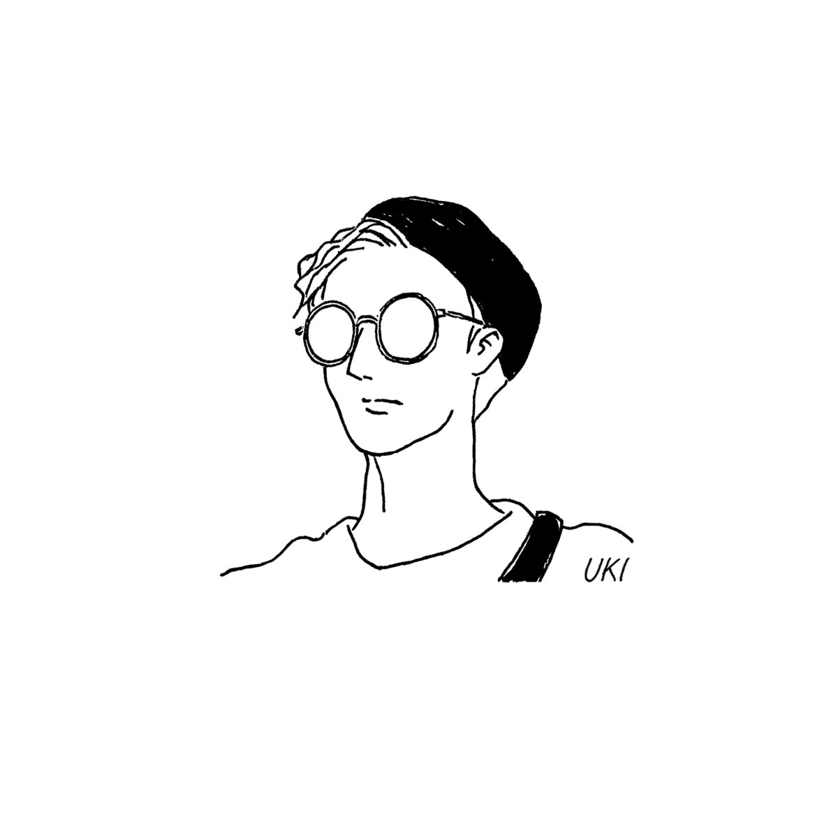 シンプル・モノクロの似顔絵イラスト描きます 【肩上似顔絵】アイコン向きの手書きタッチ線画イラストです イメージ2