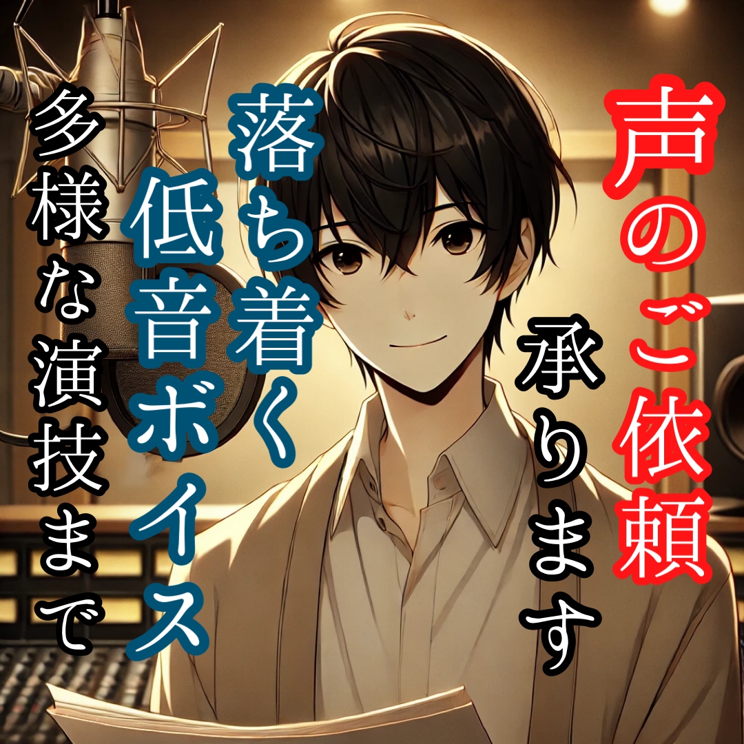 男性声優がCVやナレーションなどをお届けします 【コスパ良】優しく落ち着く低音ボイスをお届けします イメージ1
