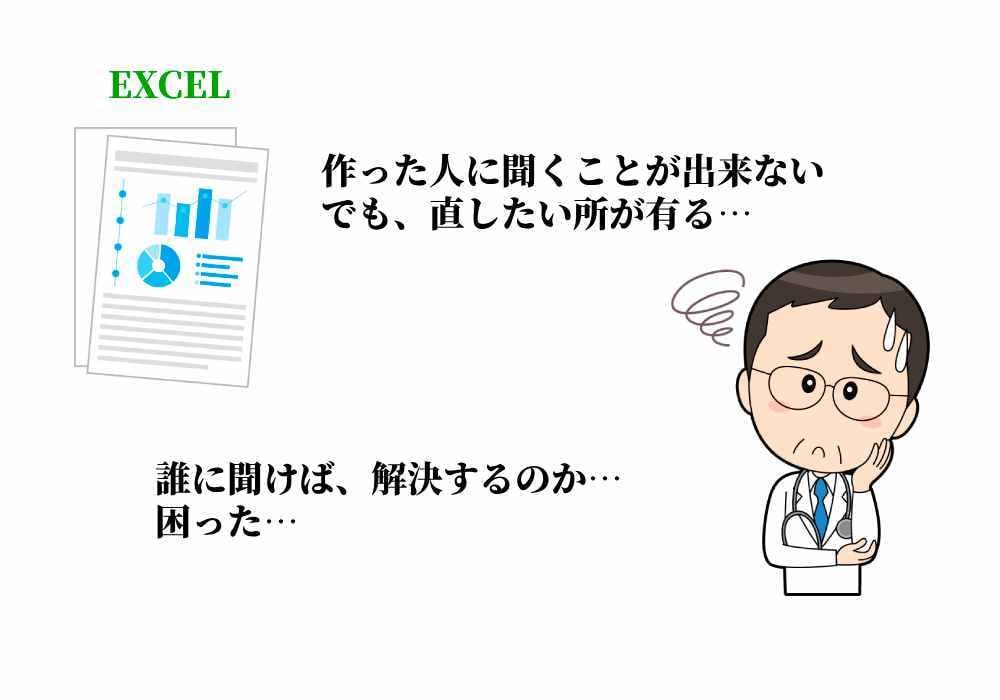 作成者が分からないExcel問題を解決します Excelの困ったを調査して対応します。 イメージ1