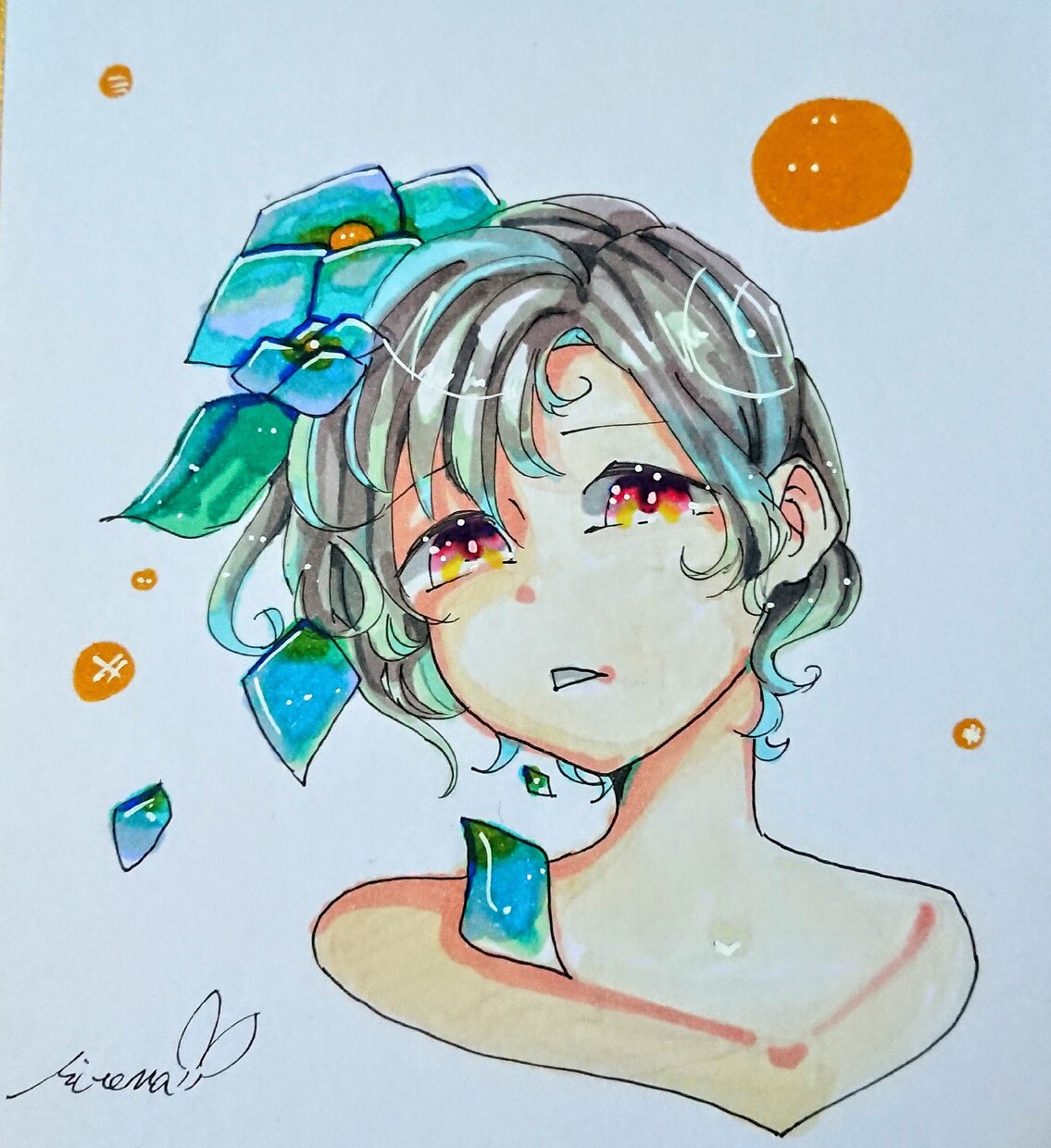 オシャレな雰囲気の色紙イラスト描きます 貴方だけの一点物のイラストをお部屋のインテリアに イメージ3