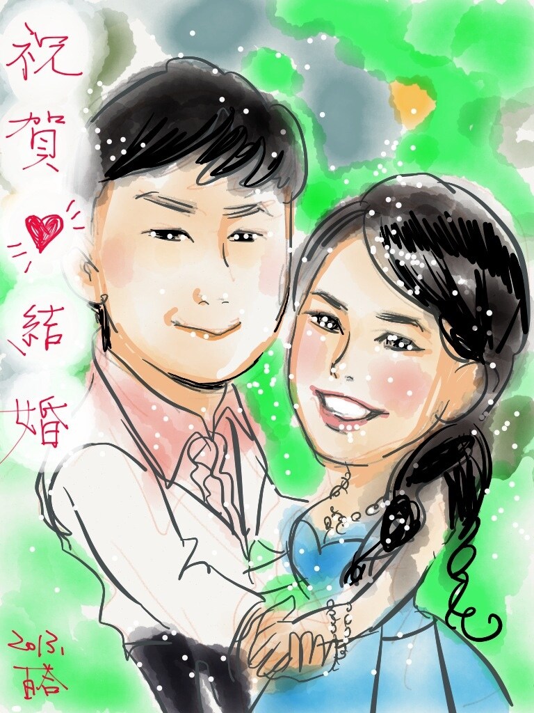 あなたの写真を元に、iPadで、水彩画風な似顔絵を描きます！ イメージ1