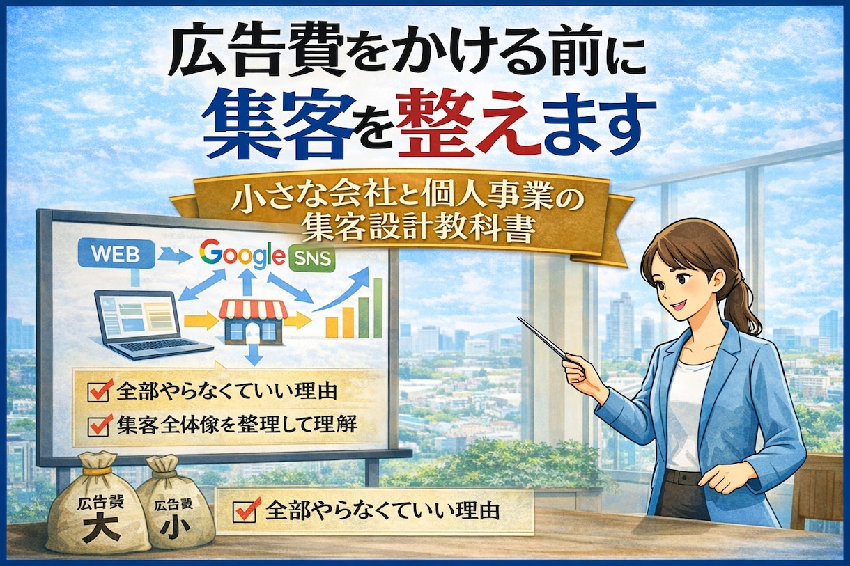 広告費をかける前に集客を整えます MEOの次に読む集客設計の教科書となっております イメージ1