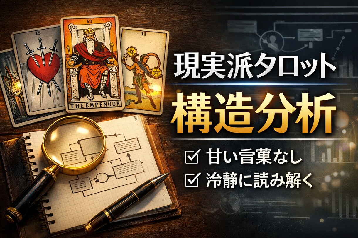 あなたの今の状況と感情を構造的に分析します 「感情を整理すれば現実は動く」現実派タロットです イメージ1