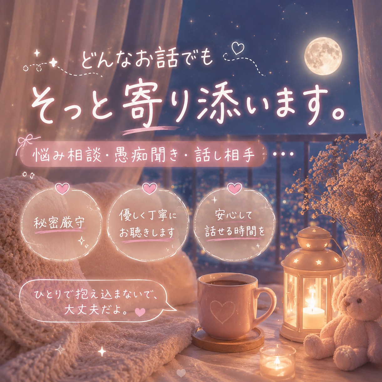 人には言えない(･×･)でも話したい⭐️を聞きます 恥ずかしいけど../◯◯が好き/隠したいけど聞いて/雑談☘️ イメージ2