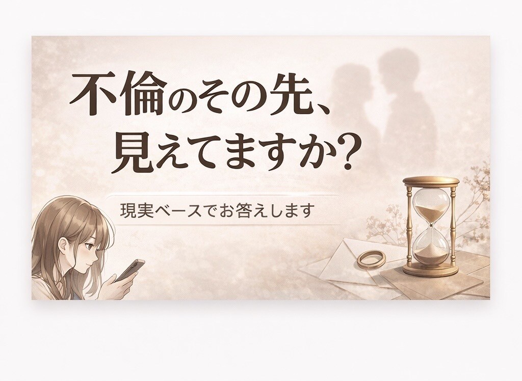 不倫・略奪のその後…経験者が“現実”だけ話します 彼は本気？都合いいだけ？冷静に見極めます イメージ1