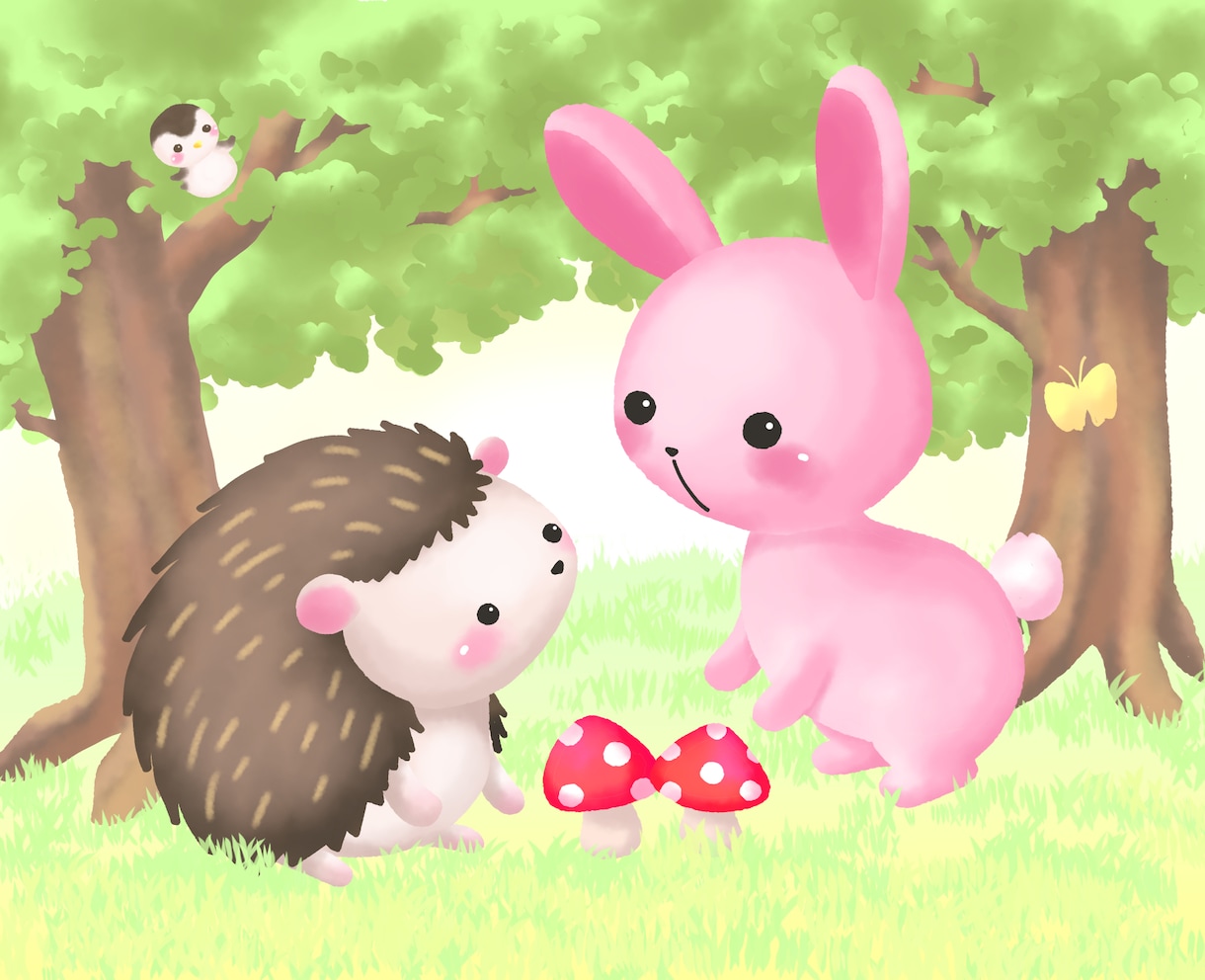 子ども向け！絵本風もこふわ動物イラスト描きます 絵本、挿し絵、子供向けのイラストカットなど★商用利用可 イメージ2