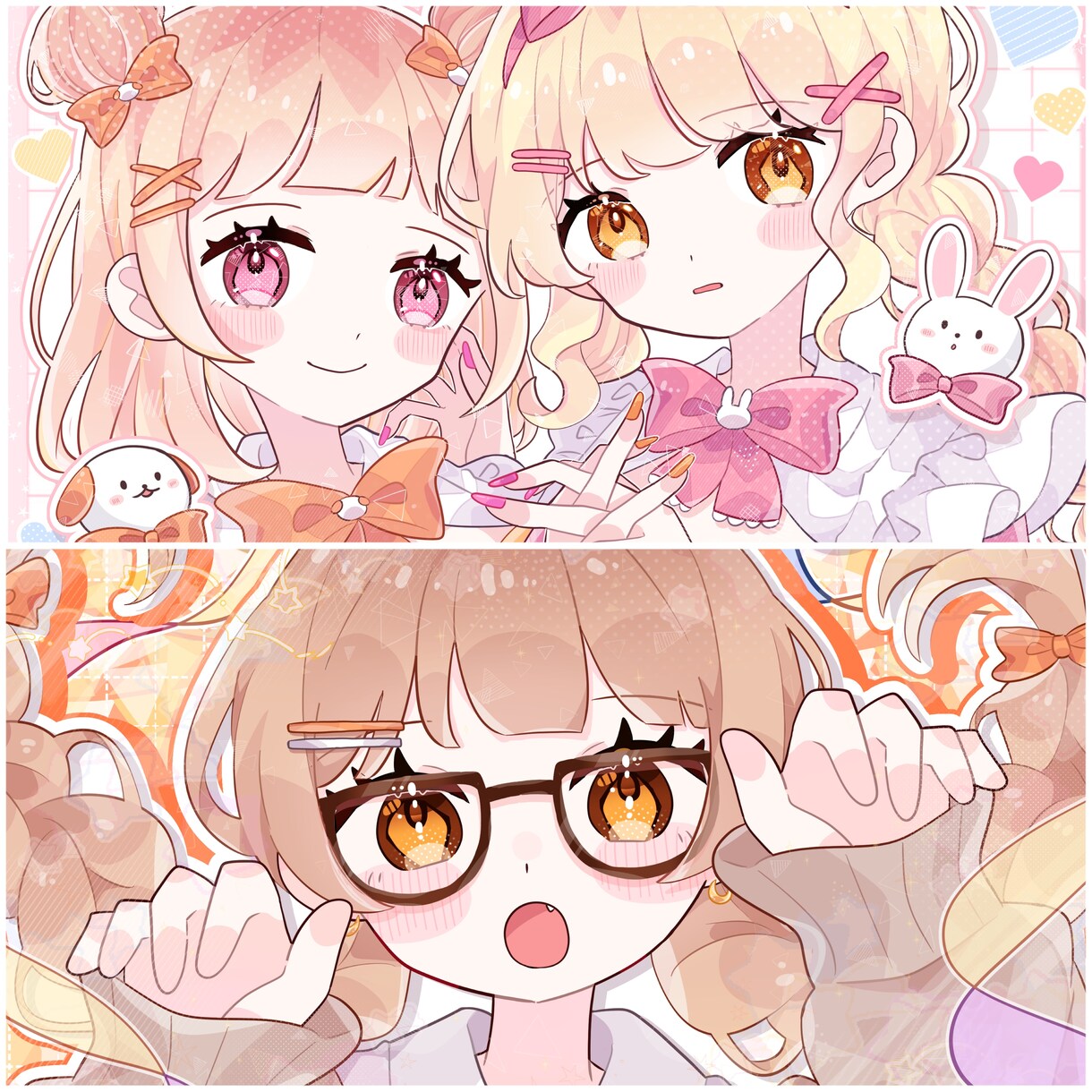 キラキラ可愛いイラスト制作します 1枚絵、アイコン、立ち絵、グッズ用イラストなど イメージ3
