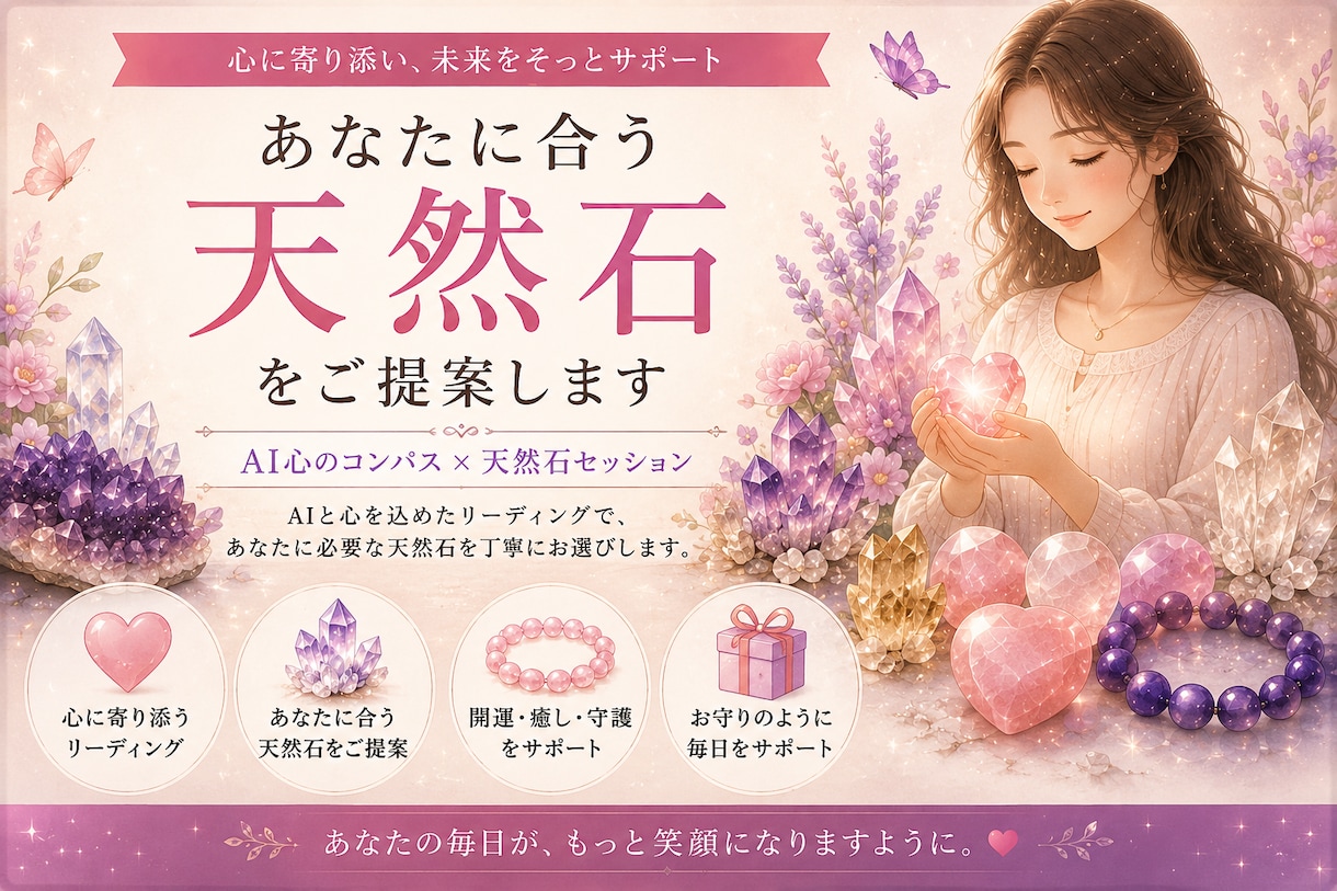 あなたに合う天然石をご提案します あなたに合う天然石を心を込めてお選びします イメージ2