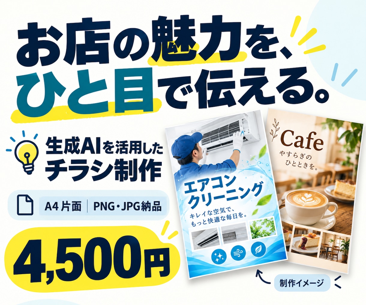 生成AIで伝わる販促チラシを作成します 商品の魅力が一目で伝わるデザインに。 イメージ1