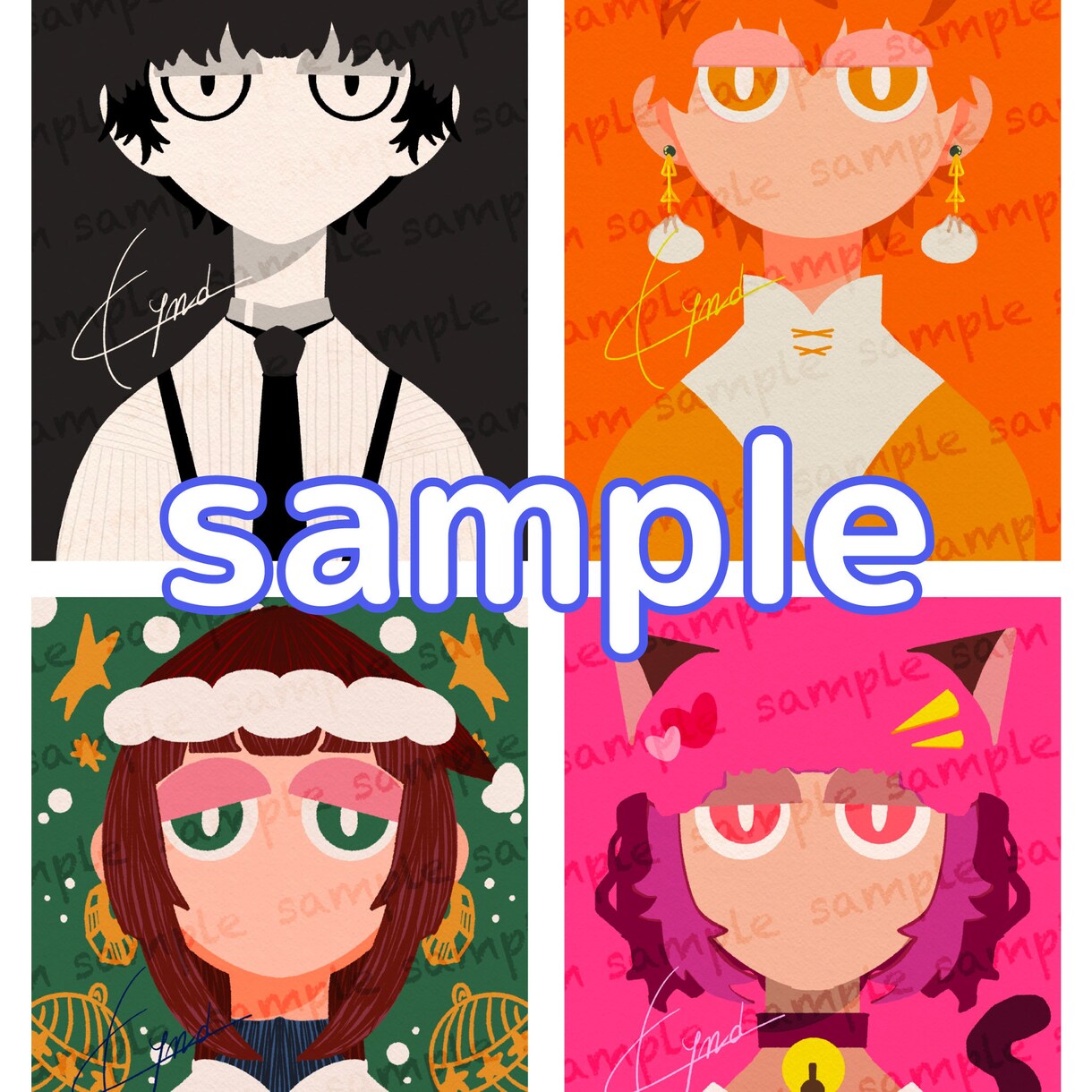 SNSアイコン用バストアップイラスト描きます フラットポップなデフォルメキャラをアイコンに！ イメージ5
