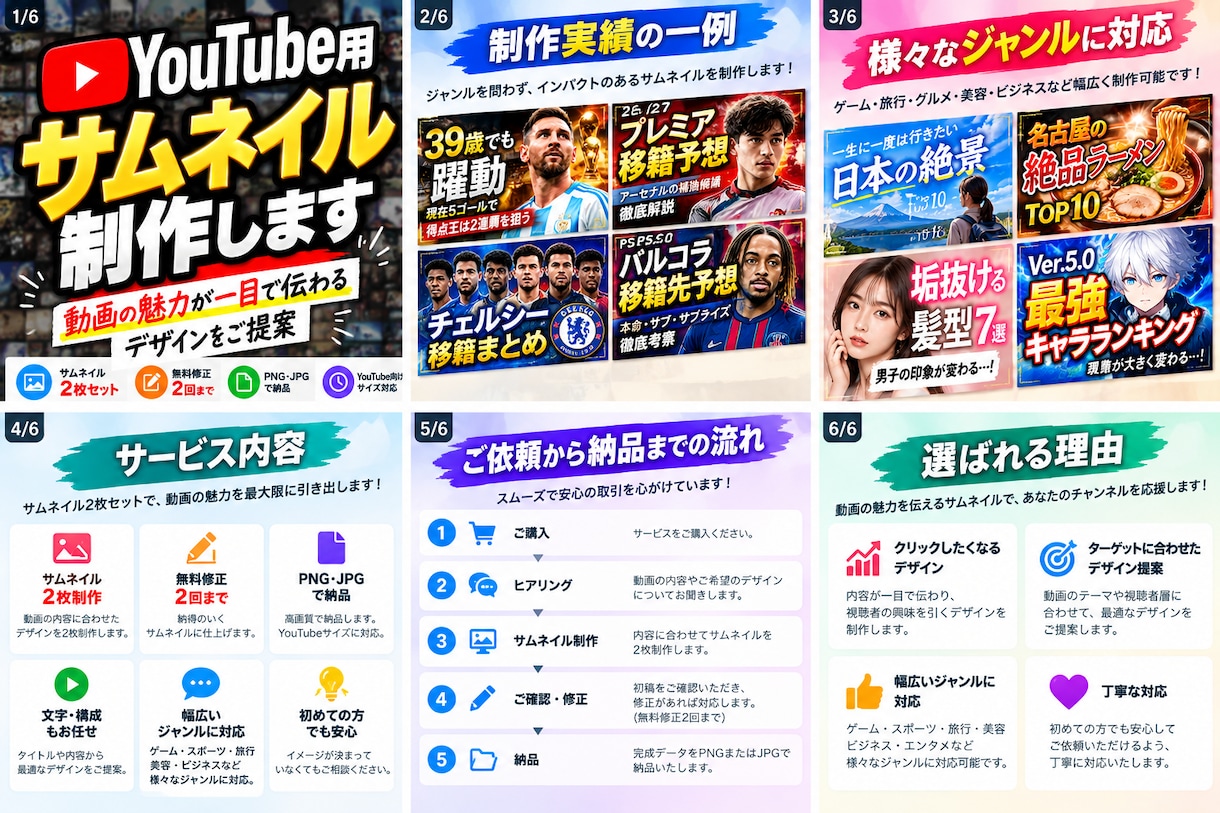 YouTube用サムネイルを2枚制作します 動画の魅力が一目で伝わるデザインをご提案 イメージ2