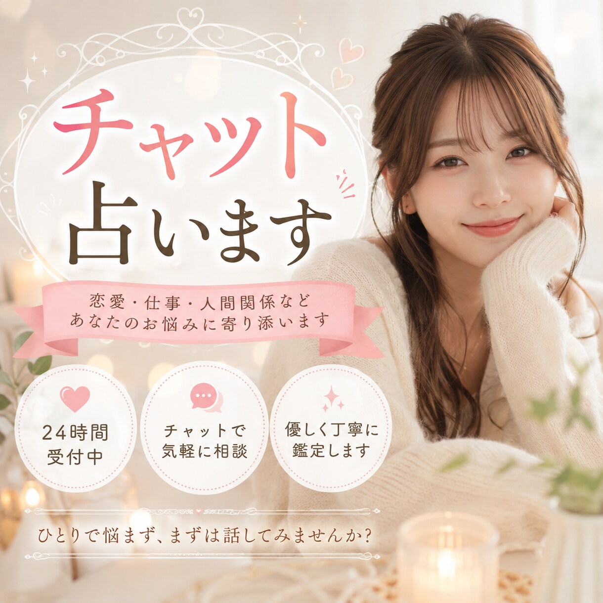 電話苦手な方でもOK！チャットで占います ～男女問わず歓迎～恋愛、仕事、金運、人生など イメージ1