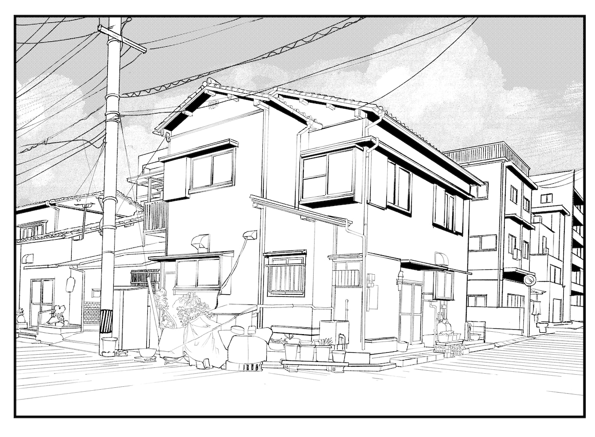 漫画背景イラスト作成します 本業の建築知識を元に説得力のある背景を描きます。 イメージ1