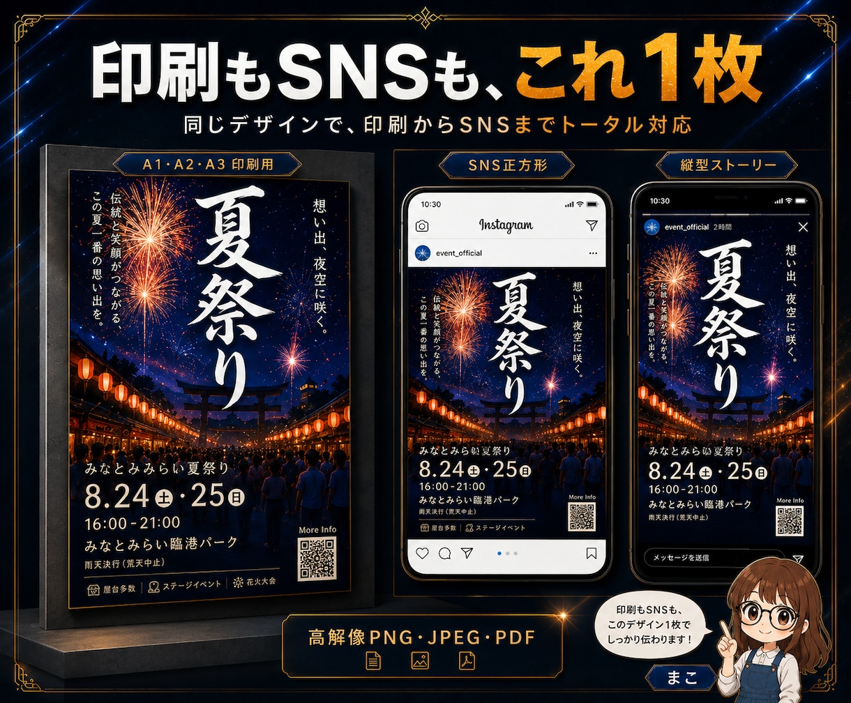 映えるポスター1枚作ります 写真がなくてもOK。印刷もSNSも、これ1枚。 イメージ7