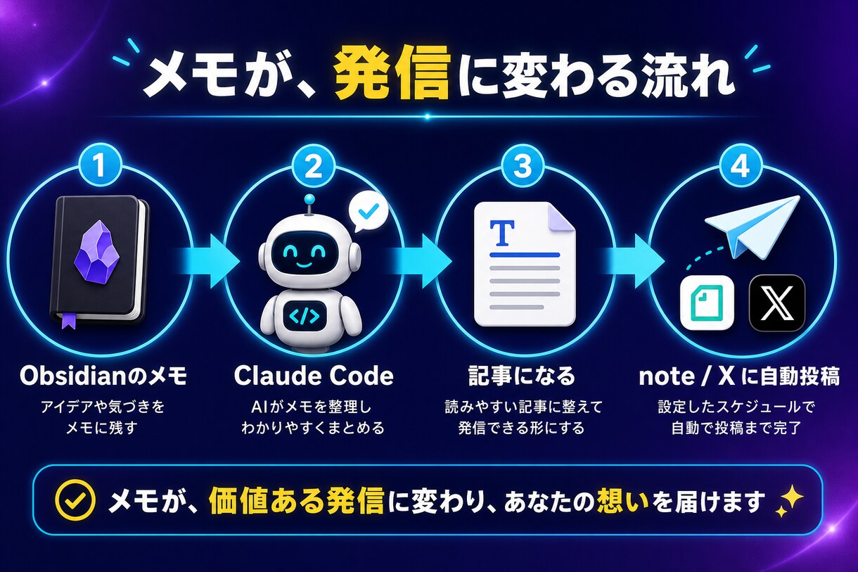 PCガチ初心者にClaude Codeを教えます Obsidian連携でメモ整理→記事→note投稿を自動化 イメージ4