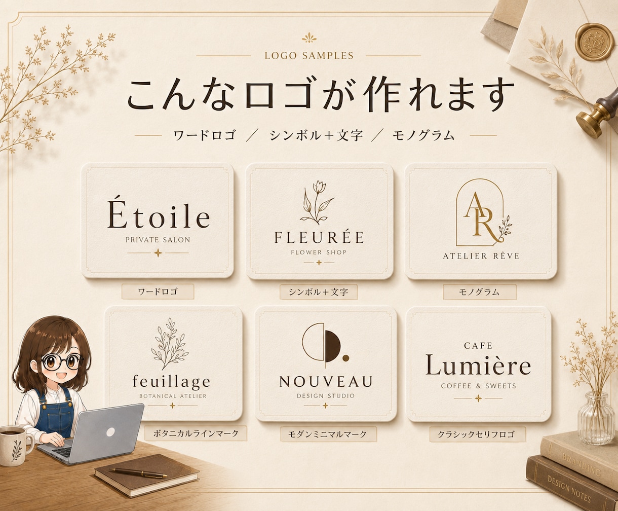 シンプルでスタイリッシュなロゴを作成します 購入前提案＆修正無制限。初めてでも安心の伴走型ロゴ制作 イメージ2