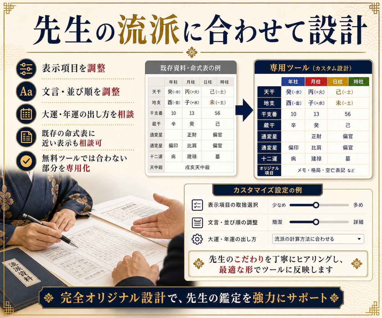 四柱推命の命式表・鑑定書自動作成ツールを制作します このページが見られていれば、もう使えます。Excel不要 イメージ5