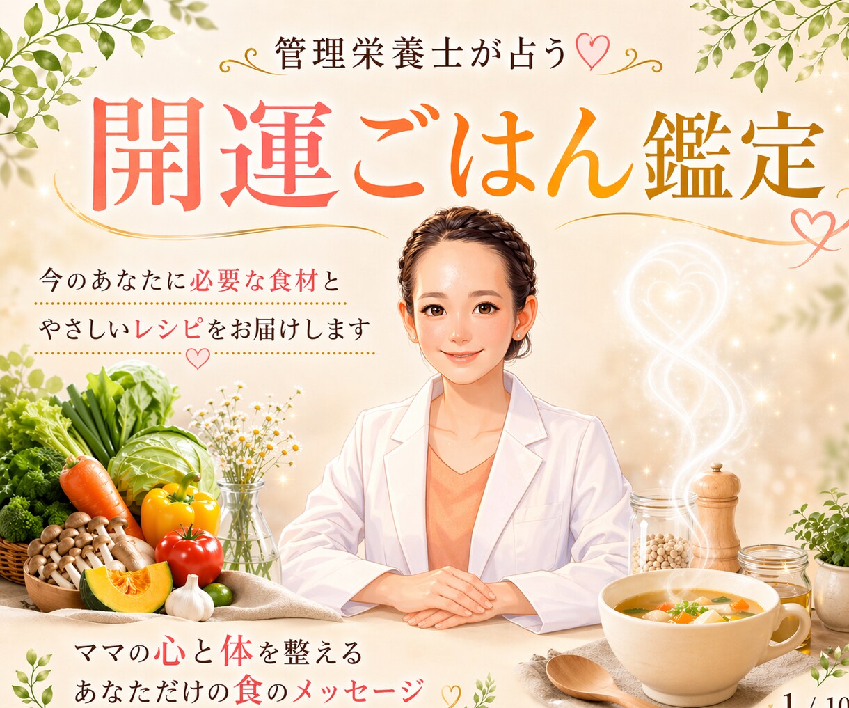 管理栄養士が占う運気を整える開運ごはん鑑定します 生年月日と今の状況から読み解くあなただけの開運食材鑑定 イメージ1