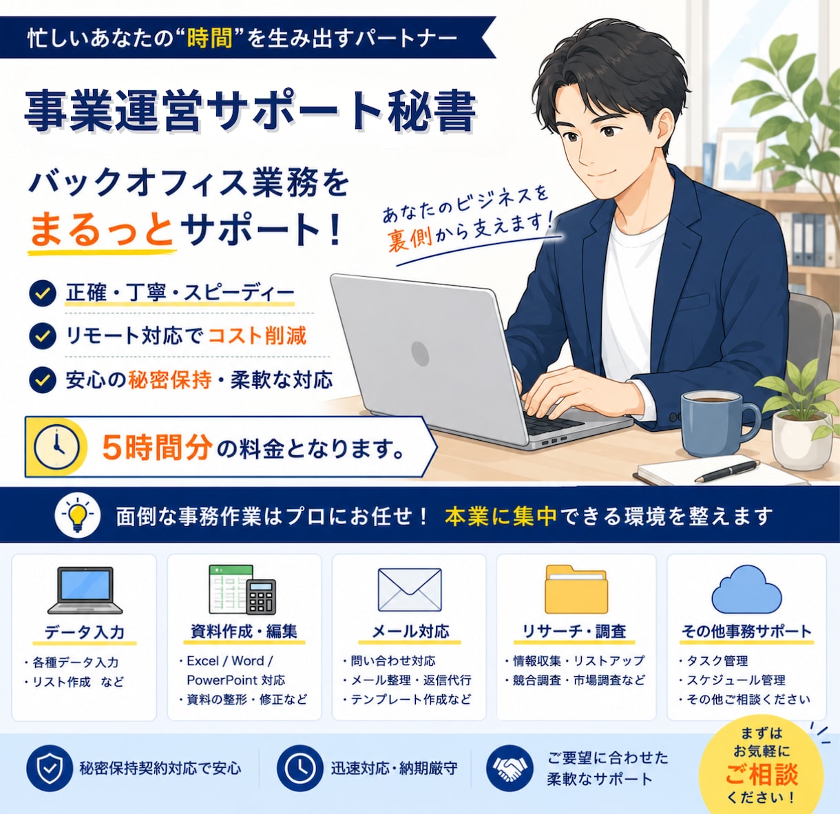 AI活用で効率化！丁寧な業務サポートを行います メンバー管理・事務全般サポート・資料作成を丁寧に対応致します イメージ1