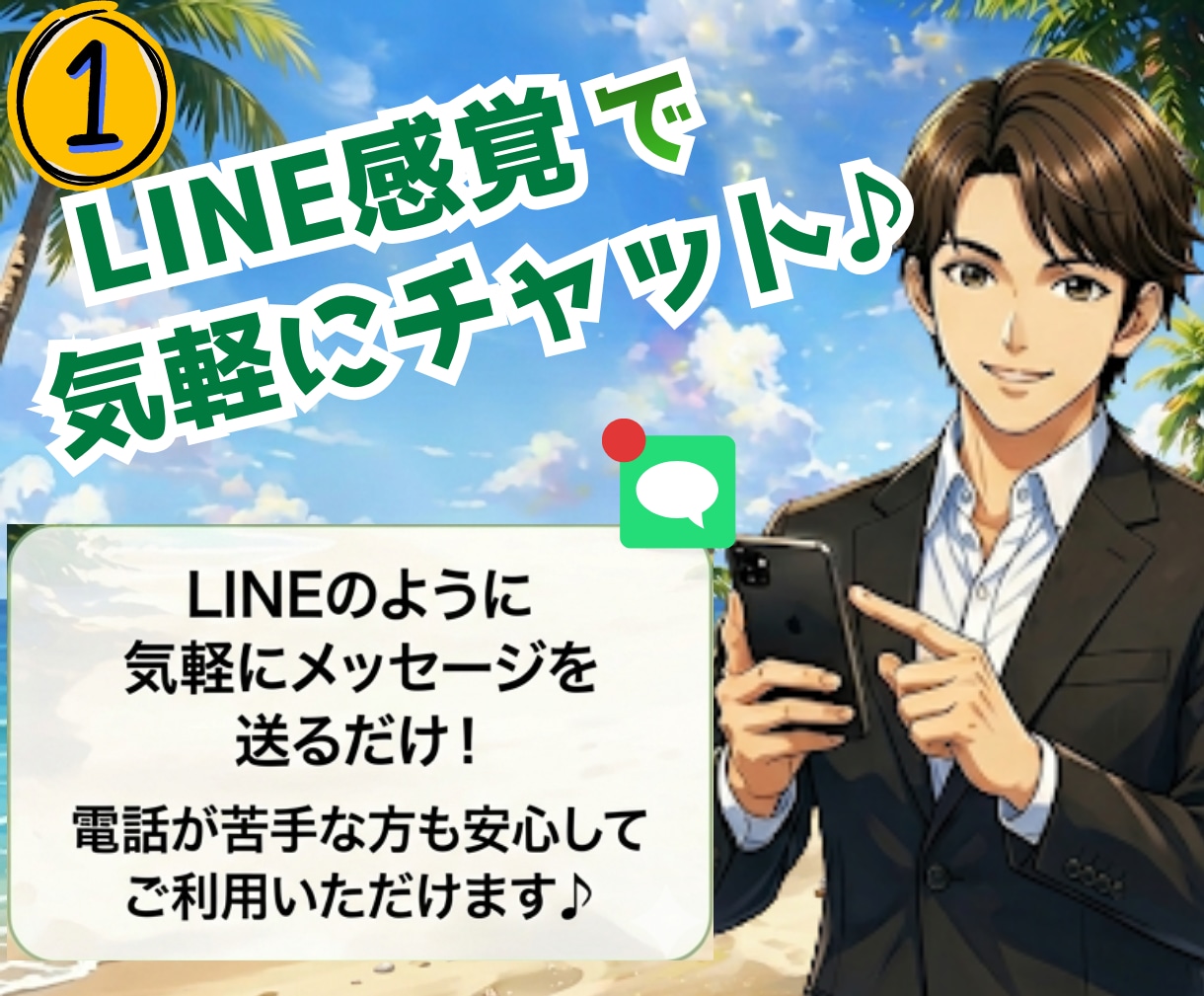 どんな話も大丈夫！24時間チャットでお話します LINE感覚で今すぐ話せる！離席中でもお気軽にお越しください イメージ2
