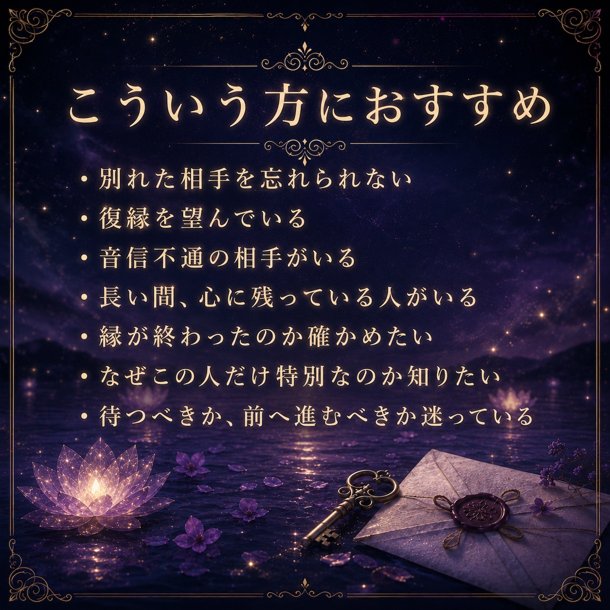 忘れられない相手との縁と、復縁の流れを視ます 別れ・片思い・音信不通・再会｜残る未練と別れた理由 イメージ3