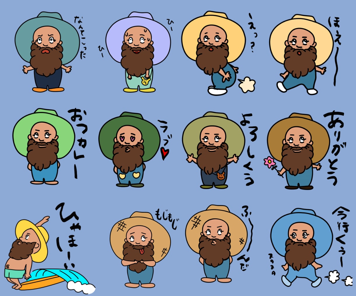 ゆるい似顔絵LINEスタンプ作成します 似顔絵をキャラ化させます。個人用・プレゼント用。 イメージ1