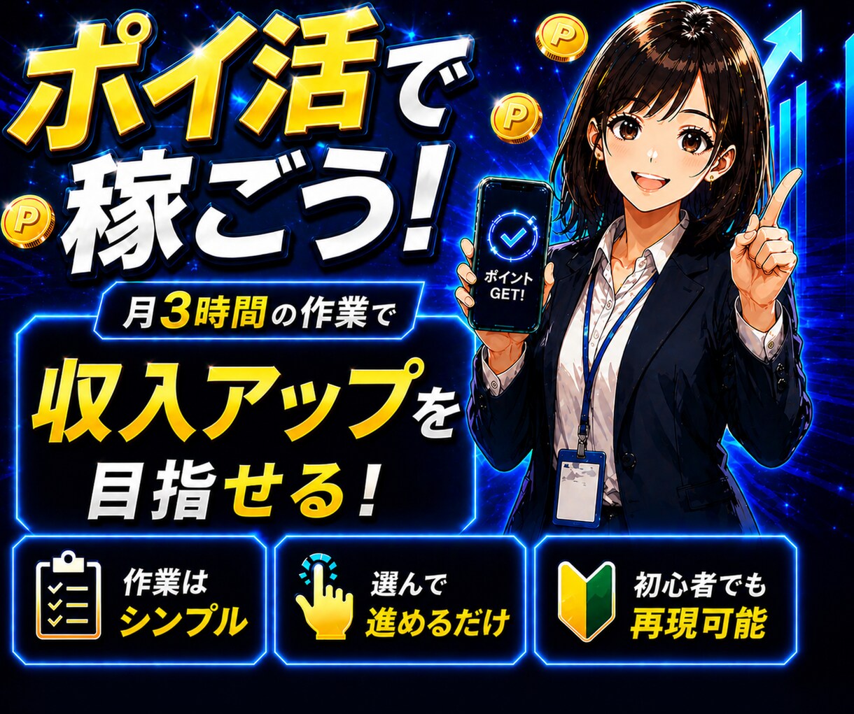 副業で失敗した人へ｜楽に収益を狙えるポイ活教えます 今おいしい案件だけを狙うポイ活。作業は月3時間程度 イメージ1