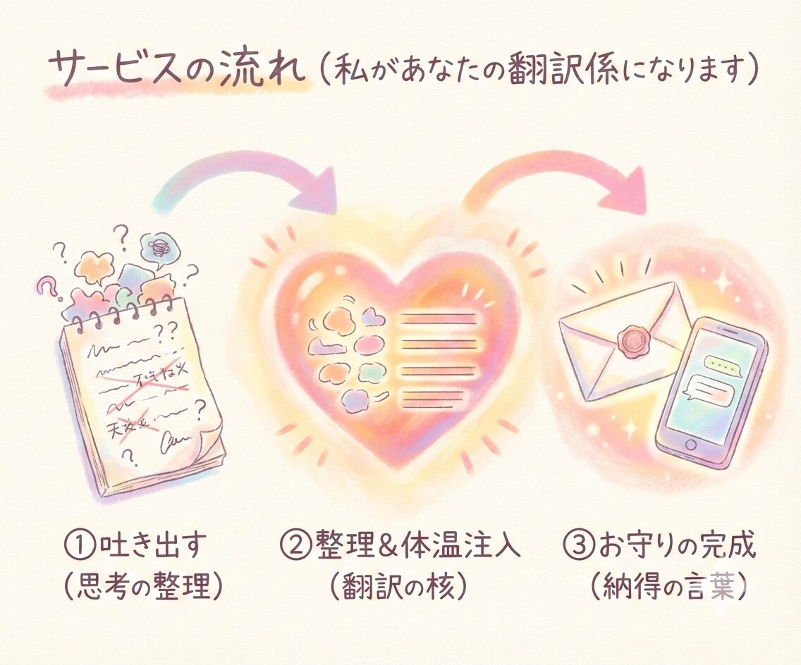 何時間も悩む連絡文。角が立たない言葉を作ります 職場や学校の人間関係。気疲れするあなたの本音を整えます。 イメージ8