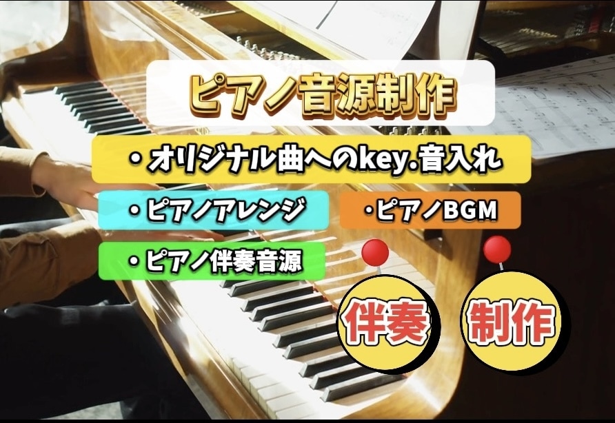 歌ってみたオリジナルのPf音源、BGM制作承ります ピアノ音源でお困りの方へ、ピアノ１本で早い納品 イメージ1