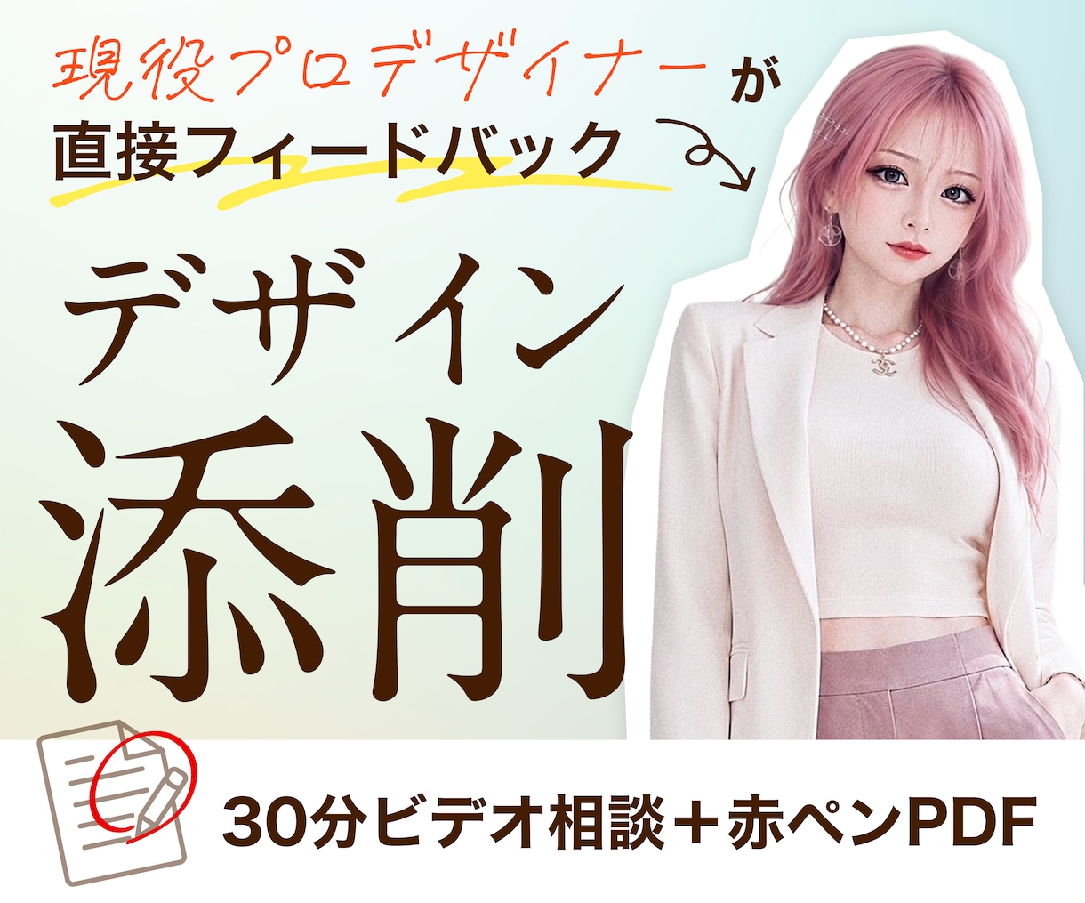 現役プロデザイナーがあなたのデザインを添削します 直す理由までわかるから提出前に自信がつく イメージ1