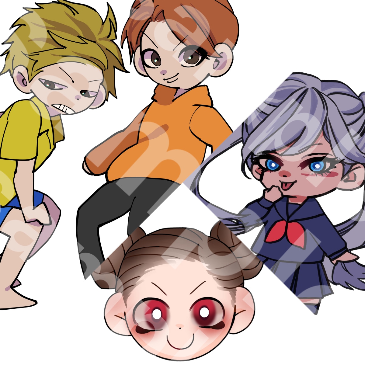 ちびキャライラストアイコン作成承ります 3つの絵柄からSNS用ちびキャライラストアイコンを作成します イメージ1
