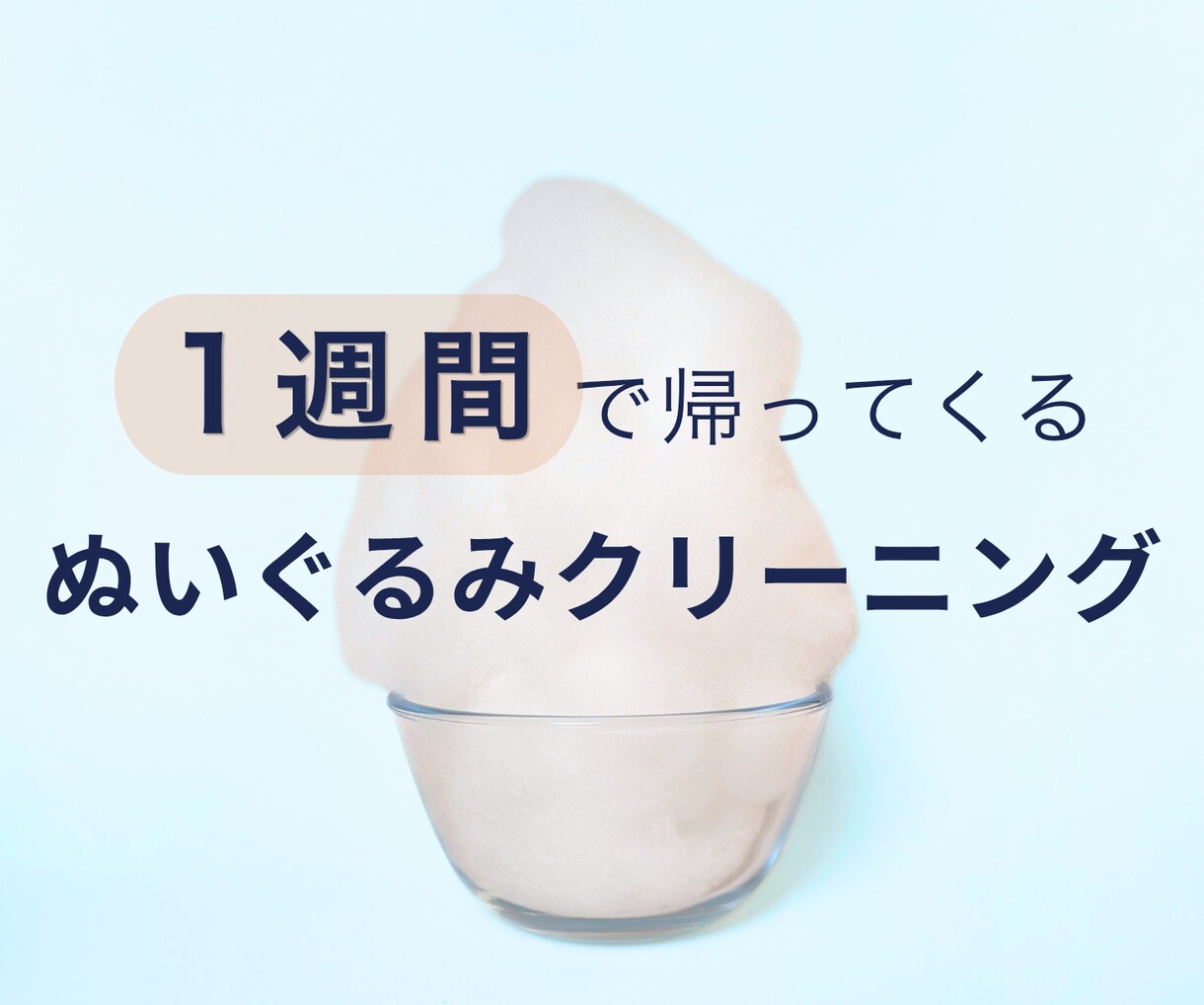 ぬいぐるみクリーニング｜１週間でふっくら仕上げます 見積もり不要、今すぐ頼める、４種のケアを１プランで、丁寧安心 イメージ1