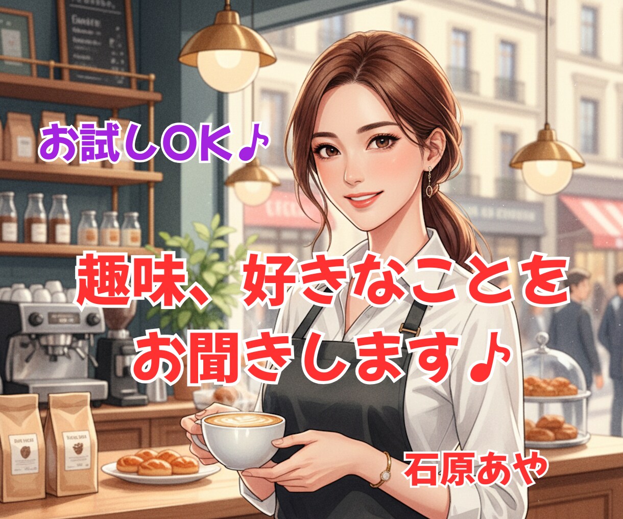 あなたの趣味、好きなこと、好きなものをお聞きします 映画・音楽・旅行など、「好き!」を思いっきり話してね♪ イメージ2