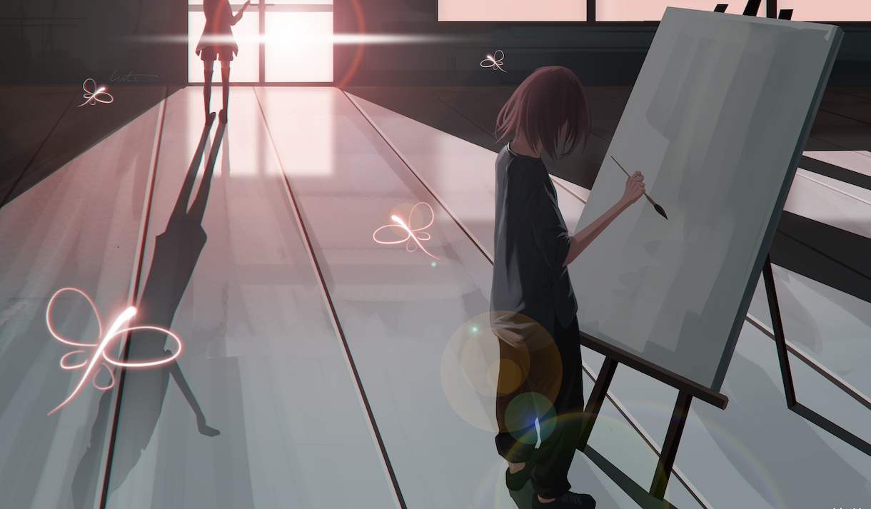 闇系☆背景付き　物語を感じさせる一枚絵を作成します 幻想的な儚い世界観を表現します　挿絵、動画サムネイル イメージ3