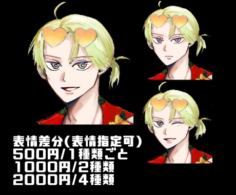 かっこいい男のイラスト描きます アイコンから全身立ち絵まで幅広い用途のイラストを作成します イメージ3