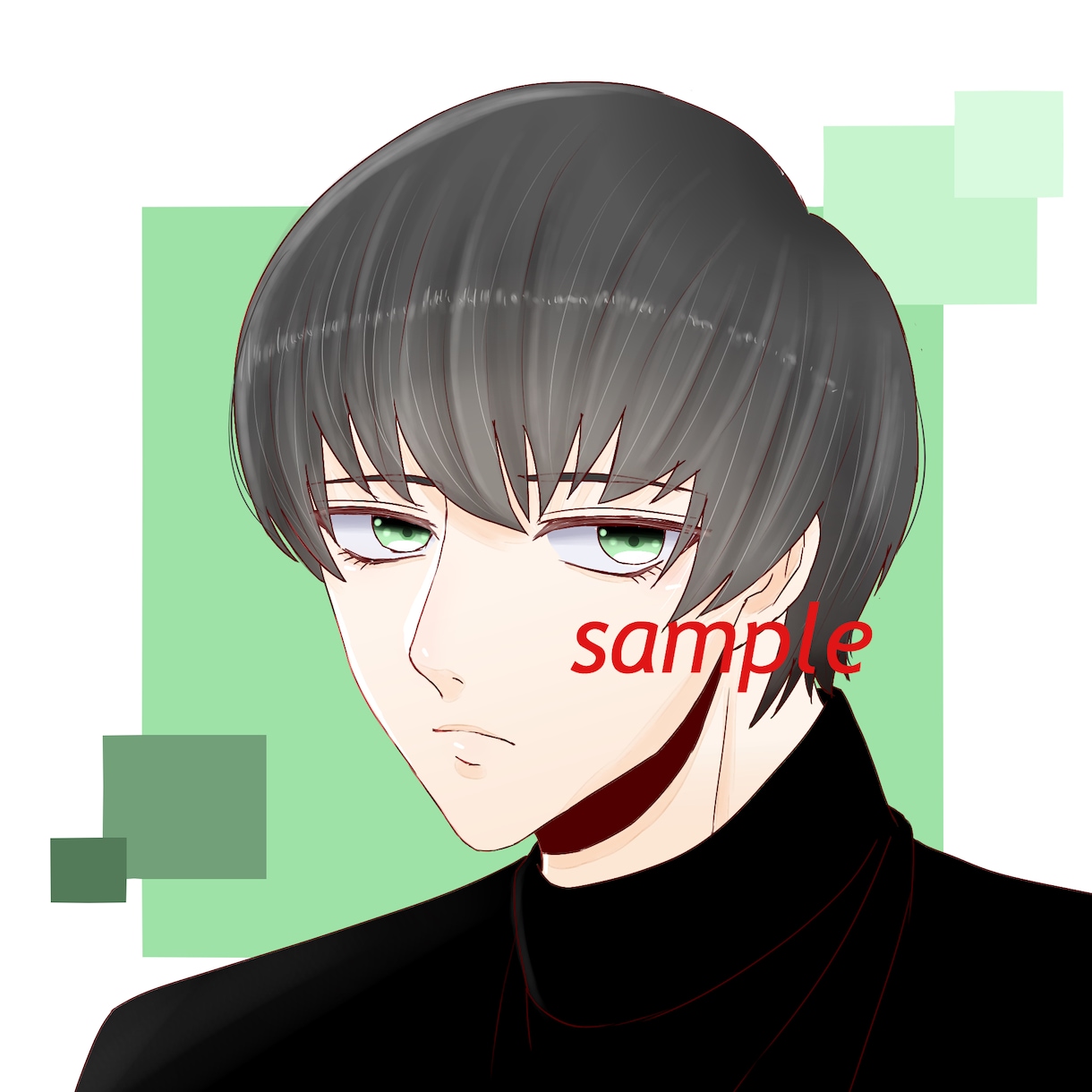 最短1日！あなただけのSNS用アイコン描きます ご希望に沿った男性アイコンを描きます イメージ1