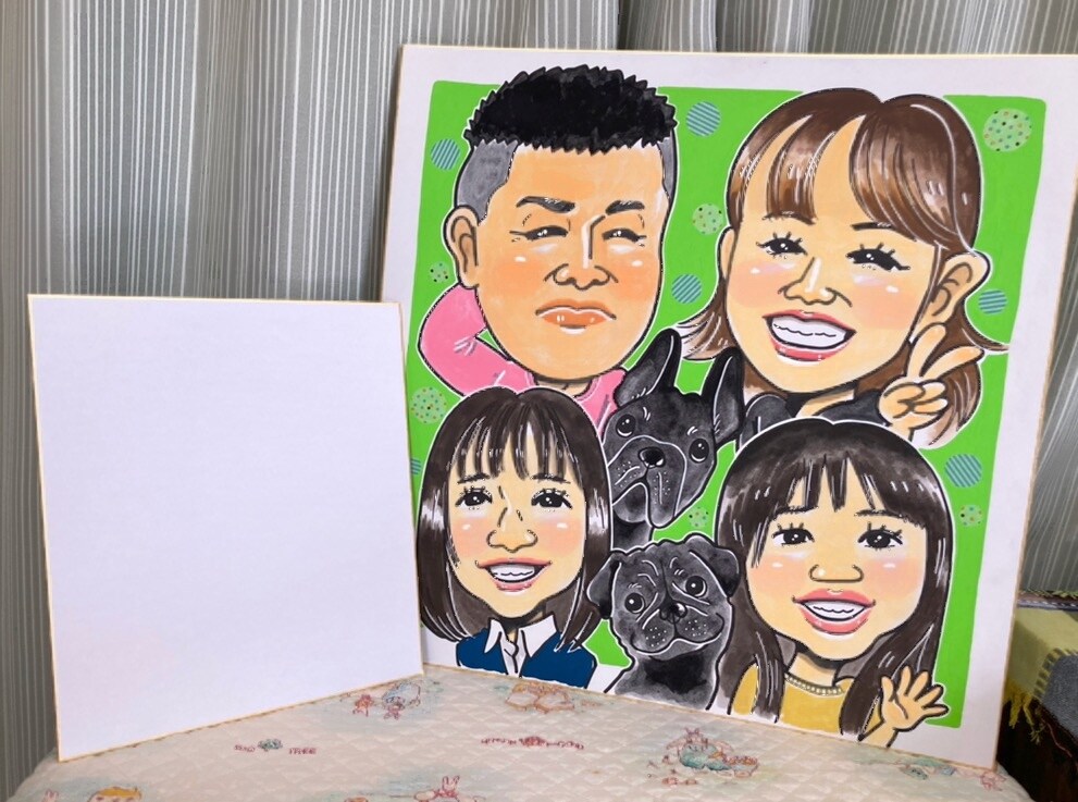 フジTV「いいとも！」似顔絵マスターが描きます 色紙に5名様の特大色紙似顔絵(45×45センチ) イメージ1