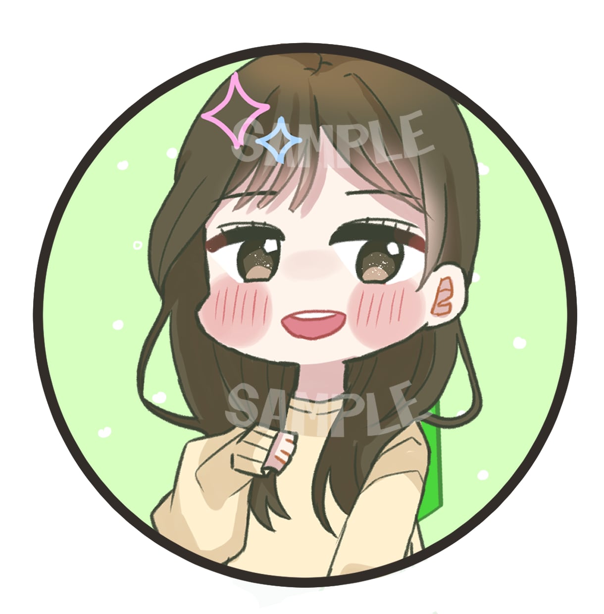 あなたの可愛い似顔絵アイコン♡描きます 商用利用OK/SNS/Instagram/X/ブログ/グッズ イメージ8