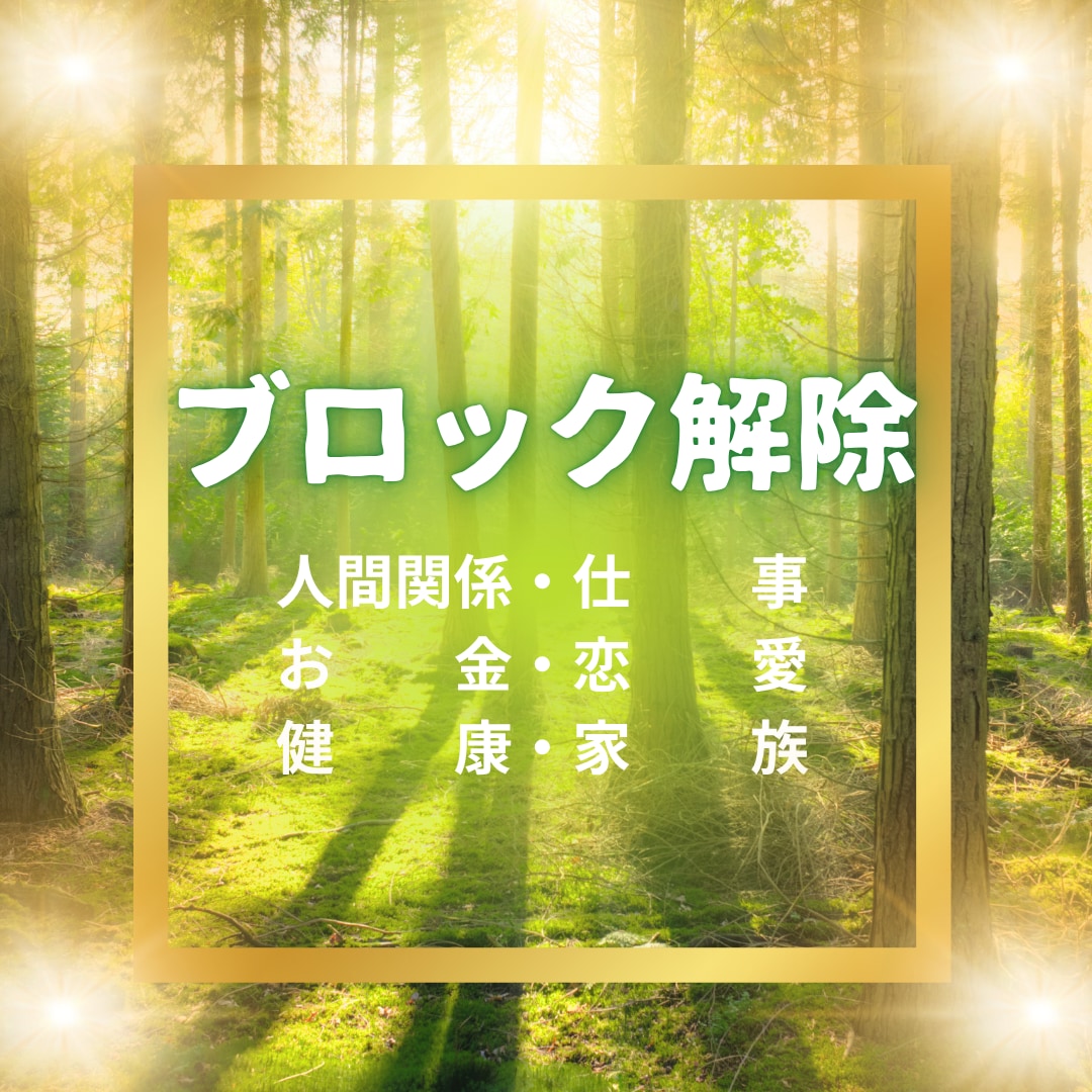 お好きなブロック選択で解除します オプションがお得な施術★一言メッセージ付き イメージ1